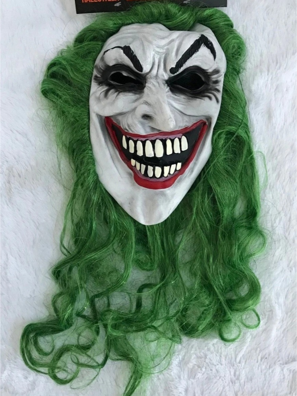 Halloween Joker Mask & Green Wig Costume NWT